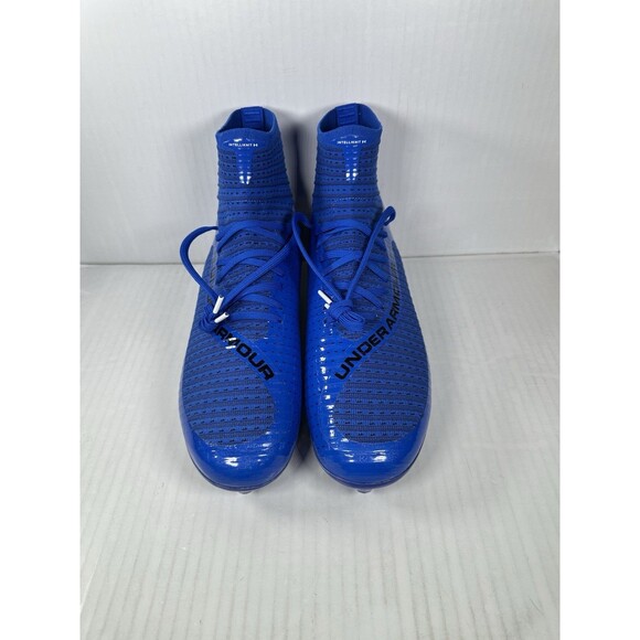 Sz 10 Under Armour Highlight MC 2.0 INTELLIKNIT Football Cleats Men Blue 3027304 - Picture 2 of 7